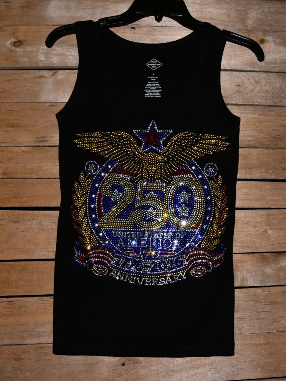 America's 250th Birthday 4th of July rhinestone tank sz XS S M L XL XXL 1X 2…
